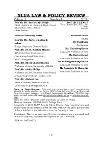 NLUA Law Policy Review Final.Indd