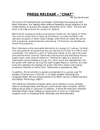 PRESS RELEASE - "CHAT" by Jay Sandhouse