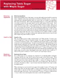 Replacing Table Sugar with Maple Sugar by STEPHEN CHILDS