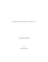 1 Timothy 3.1-7 Exegetical Paper