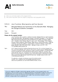 Biological Names and Taxonomies on the Semantic Web - Managing the Change in Scientific Conception