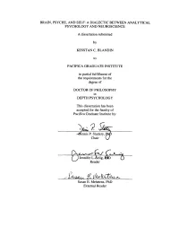 Brain, Psyche, and Self: a Dialectic Between Analytical Psychology and Neuroscience