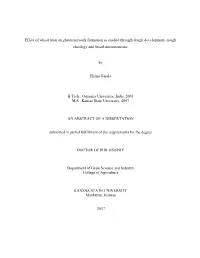 Effect of Wheat Bran on Gluten Network Formation As Studied Through Dough Development, Dough Rheology and Bread Microstructure