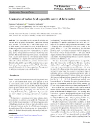 Kinematics of Radion Field