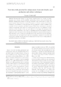 New Diets with Potential for Enhancement of Juvenile Bivalve Seed Production and Culture Techniques