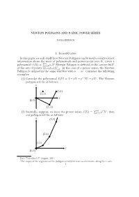 NEWTON POLYGONS and P-ADIC POWER SERIES 1. Introduction In