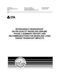Phase 2 Summary Report and Recommendations for Modeling Long Range Transport Impacts