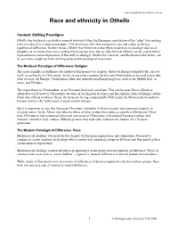 Race and Ethnicity in Othello