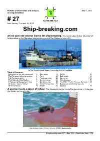 Ship-Breaking.Com # 27 – May 2012 – Robin Des Bois - 1/74 Demolition on the Job (Continued)