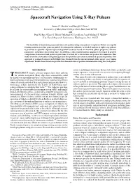 Spacecraft Navigation Using X-Ray Pulsars
