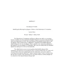 ABSTRACT Sarcophagi in Context: Identifying the Missing Sarcophagus of Helena in the Mausoleum of Constantina Jackson Perry