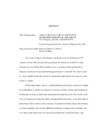 ABSTRACT Title of Dissertation: AFRO-CUBAN BATÁ DRUM