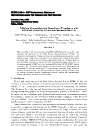 Full Core Conversion and Operational Experience with LEU Fuel of the DALAT Nuclear Research Reactor