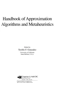 Handbook of Approximation Algorithms and Metaheuristics