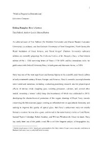 Literature Compass Editing Humphry Davy's