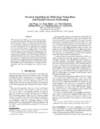Practical Algorithms for Multi-Stage Voting Rules with Parallel Universes Tiebreaking