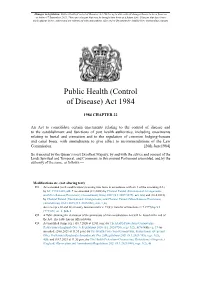 Act 1984 Is up to Date with All Changes Known to Be in Force on Or Before 17 September 2021