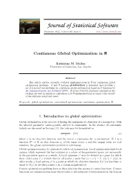 Continuous Global Optimization in R
