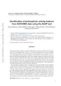 Identification of Photospheric Activity Features from SOHO/MDI Data Using