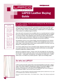 LAPCO Leather Buying Guide