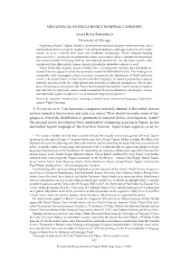NEGATION AS an EXCLUSIVELY NOMINAL CATEGORY Adam Roth Singerman