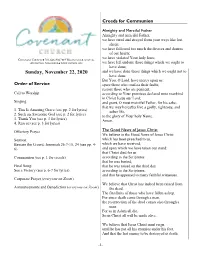 November 22, 2020 Service Handout