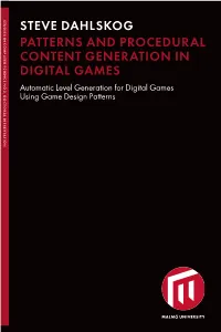 Patterns and Procedural Content Generation in Digital Games