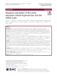 Repaired Coarctation of the Aorta, Persistent Arterial Hypertension and the Selfish Brain Jonathan C