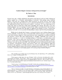 Southern Baptist Calvinism: Setting the Record Straight”