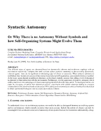 Syntactic Autonomy