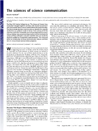 The Sciences of Science Communication