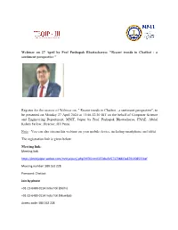 Webinar on 27 April by Prof Pushapak Bhattacharya: "Recent Trends in Chatbot : a Sentiment Perspective "