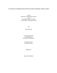 Automatic Method for Testing Struts-Based Application