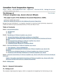 Canadian Food Inspection Agency Home > Plants > Plants with Novel Traits > Applicants > Directive 94­08 > Biology Documents > Triticum Turgidum Ssp