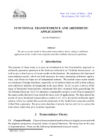 Functional Transcendence and Arithmetic Applications