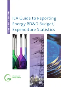 IEA Guide to Reporting Energy RD&D Budget/ Expenditure Statistics