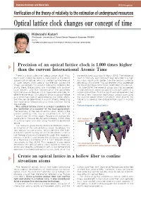 Optical Lattice Clock Changes Our Concept of Time Hidetoshi Katori