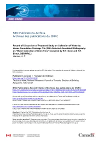 Record of Discussion of Proposed Study
