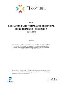 SCENARIO, FUNCTIONAL and TECHNICAL REQUIREMENTS - RELEASE 1 March 2014