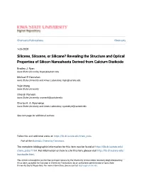 Silicene, Siloxene, Or Silicane? Revealing the Structure and Optical Properties of Silicon Nanosheets Derived from Calcium Disilicide