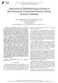 Application of Multidimensional Scaling in Determining the Competition Position Among Schools in Manado
