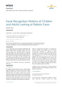 Facial Recognition Patterns of Children and Adults Looking at Robotic Faces
