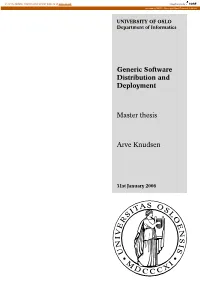 Generic Software Distribution and Deployment Master