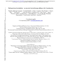 Hydrogen-Based Metabolism – an Ancestral Trait in Lineages Sibling to the Cyanobacteria 2 3 Paula B