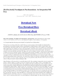 Paradigms in Psychoanalysis: an Integration Online