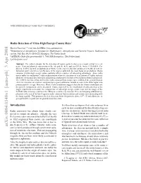 Radio Detection of Ultra-High Energy Cosmic Rays