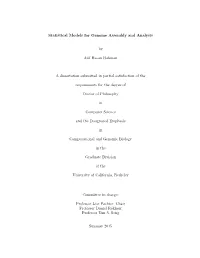Statistical Models for Genome Assembly and Analysis by Atif