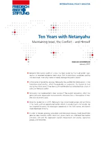 Ten Years with Netanyahu – Maintaining Israel, the Conflict