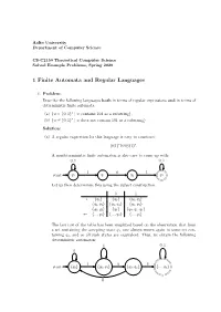 1 Finite Automata and Regular Languages
