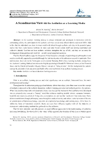 A Scandinavian View on the Aesthetics As a Learning Media